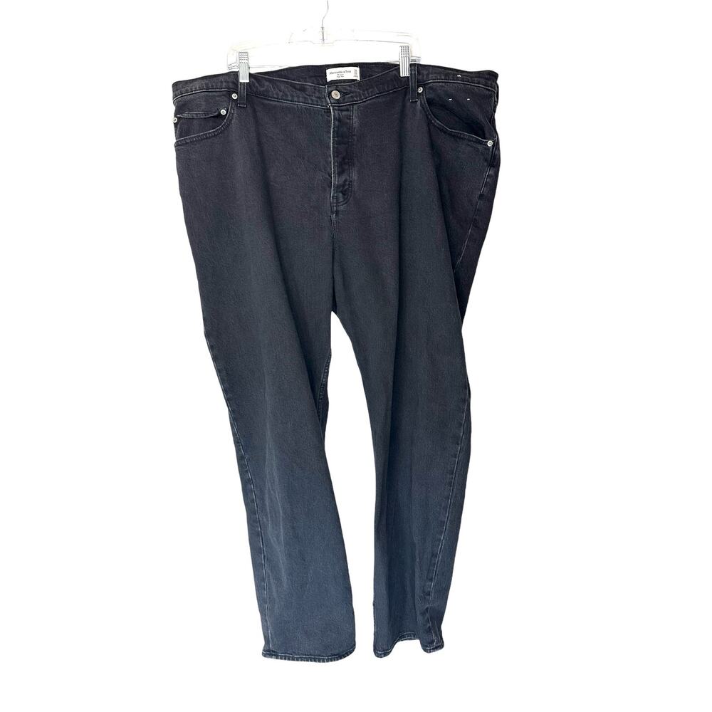 Abercrombie & Fitch Black Button Front Straight Leg High Rise Dad Jean Size‎ 22